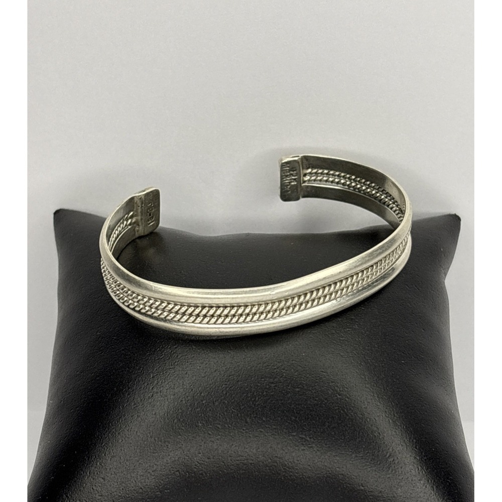 Taxco Sterling Silver TE-51 Mexico Twisted Rope Cuff Bracelet